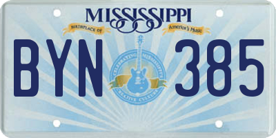 MS license plate BYN385