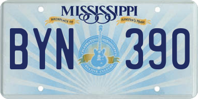 MS license plate BYN390