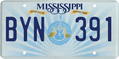 MS license plate BYN391