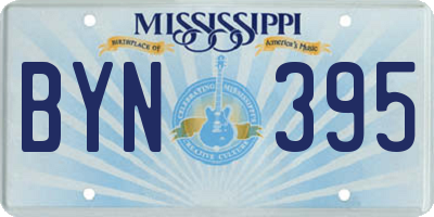MS license plate BYN395