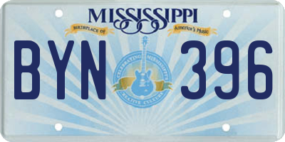 MS license plate BYN396