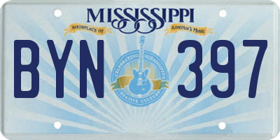 MS license plate BYN397