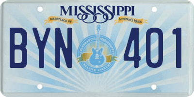 MS license plate BYN401