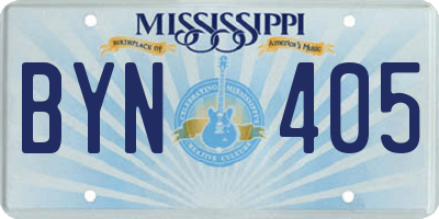 MS license plate BYN405