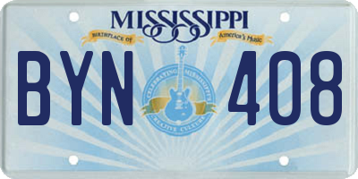 MS license plate BYN408