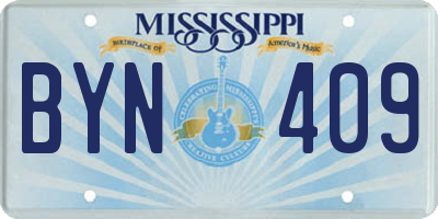 MS license plate BYN409