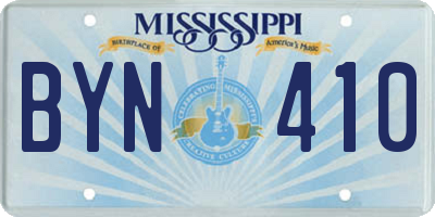 MS license plate BYN410