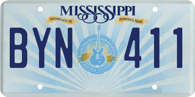 MS license plate BYN411