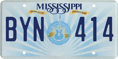 MS license plate BYN414
