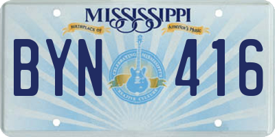 MS license plate BYN416