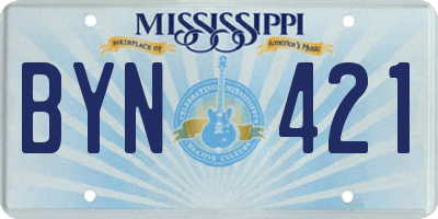 MS license plate BYN421