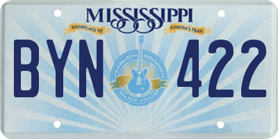 MS license plate BYN422