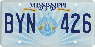 MS license plate BYN426