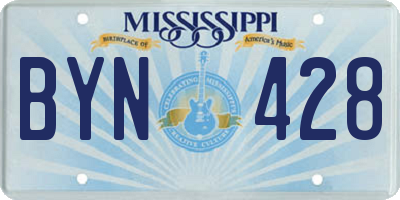 MS license plate BYN428