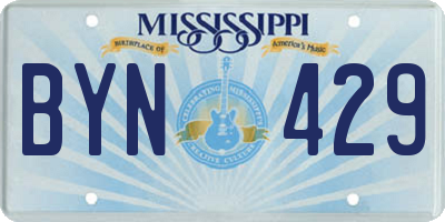 MS license plate BYN429