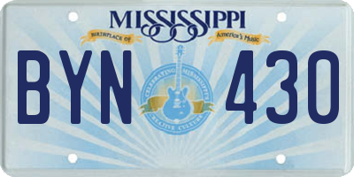 MS license plate BYN430