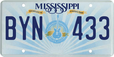 MS license plate BYN433
