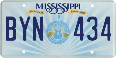 MS license plate BYN434