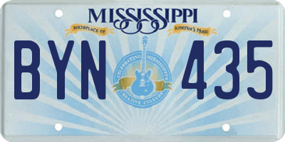 MS license plate BYN435