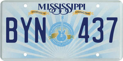 MS license plate BYN437