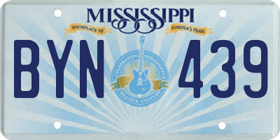MS license plate BYN439