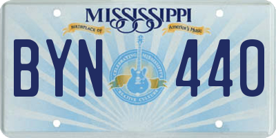 MS license plate BYN440