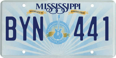MS license plate BYN441
