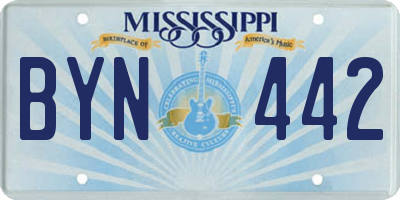 MS license plate BYN442