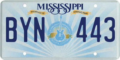MS license plate BYN443