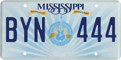 MS license plate BYN444