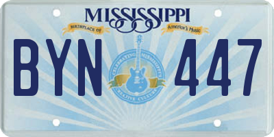 MS license plate BYN447