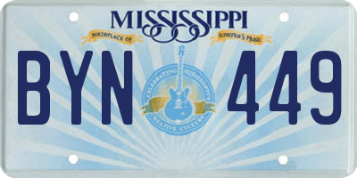 MS license plate BYN449