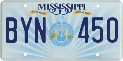 MS license plate BYN450