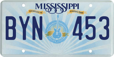 MS license plate BYN453