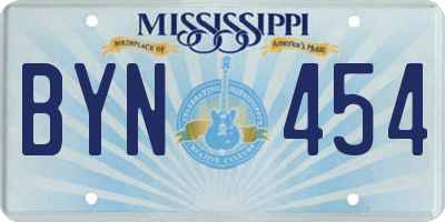 MS license plate BYN454