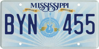 MS license plate BYN455