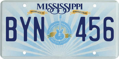 MS license plate BYN456
