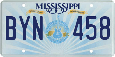 MS license plate BYN458