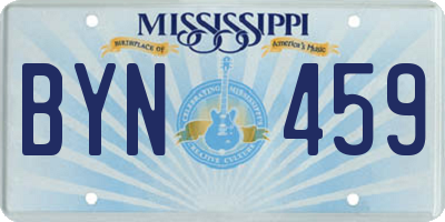 MS license plate BYN459