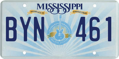 MS license plate BYN461
