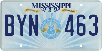 MS license plate BYN463