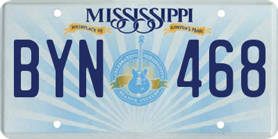 MS license plate BYN468
