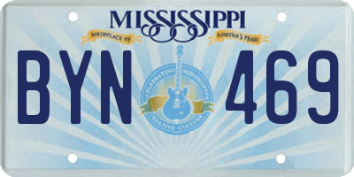MS license plate BYN469