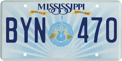 MS license plate BYN470