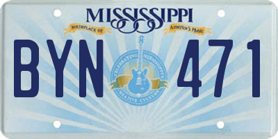 MS license plate BYN471