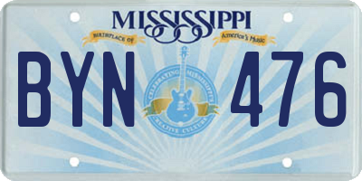 MS license plate BYN476