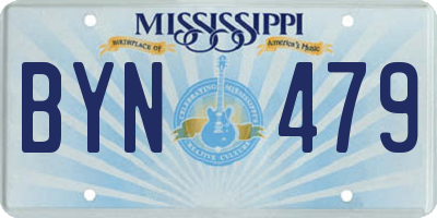 MS license plate BYN479