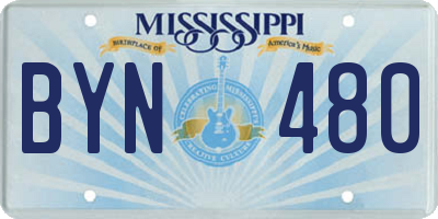 MS license plate BYN480
