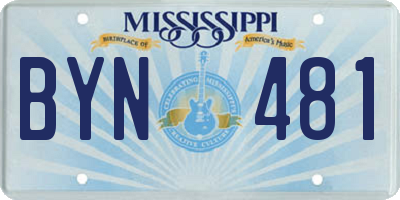 MS license plate BYN481