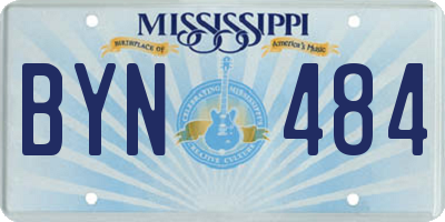 MS license plate BYN484